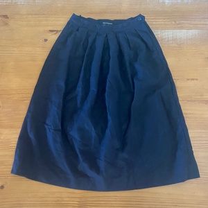 Vintage Wool Pleated Skirt, Pendleton Style, Dark Blue, Modern XS, Long